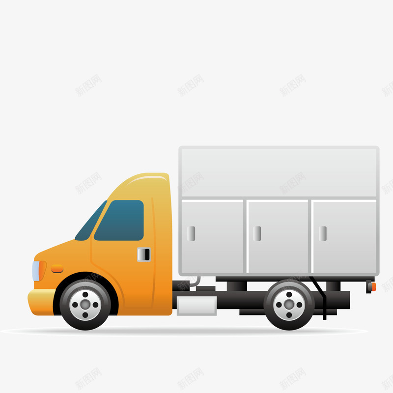 拉货车矢量图ai免抠素材_88icon https://88icon.com 3D 立体 装饰 黄色 矢量图