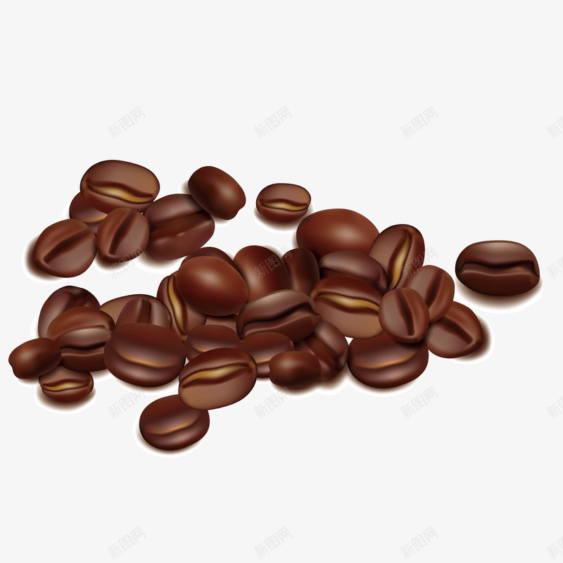 咖啡豆矢量图ai免抠素材_88icon https://88icon.com 3D 咖啡色 种子 逼真 矢量图