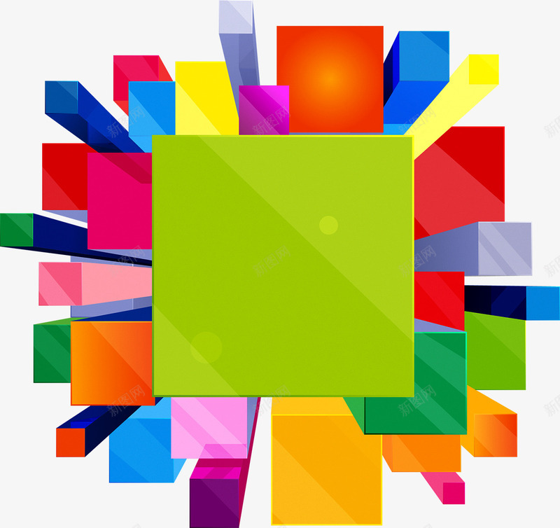3D立体正方形背景矢量图ai免抠素材_88icon https://88icon.com 3D 多彩 投影 正方形 立体 背景 矢量图