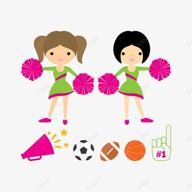 校园拉拉队png免抠素材_88icon https://88icon.com 体操 卡通啦啦队 啦啦操女孩 手绘啦啦队 拉拉队 校运会 运动会