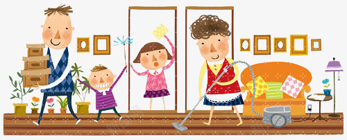 手绘妈妈打扫卫生png免抠素材_88icon https://88icon.com 卡通 吸尘器 手绘 插画