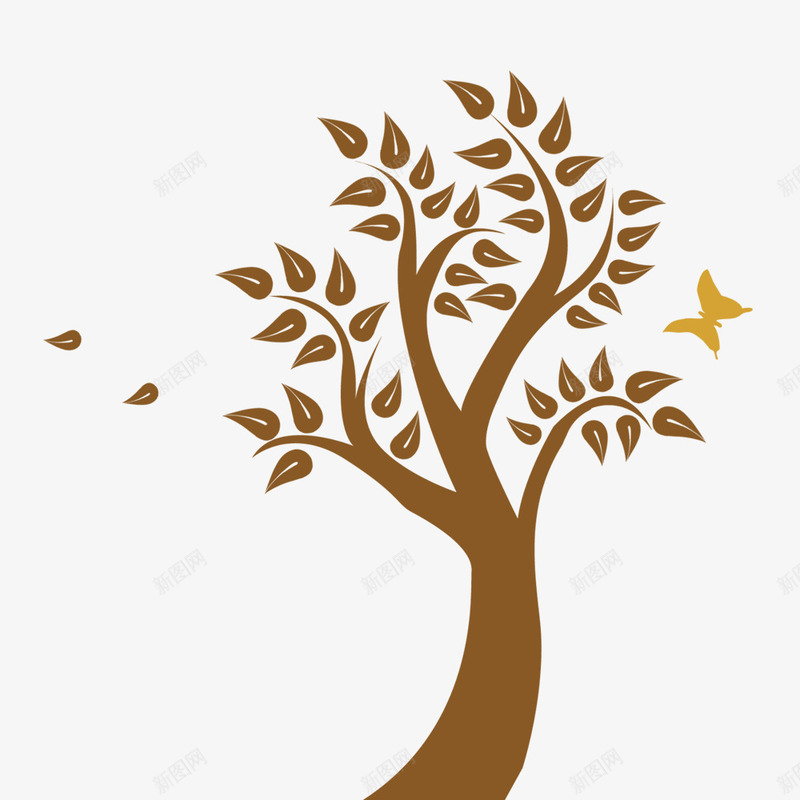 灰色树木绘画装饰图案png免抠素材_88icon https://88icon.com 树叶 树木 灰色 简笔画 自然风景 蝴蝶