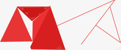 红色不规则三角形png免抠素材_88icon https://88icon.com 三角形 不规则 红色