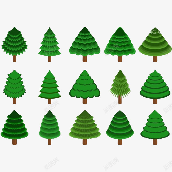 系列绿色的游戏树png免抠素材_88icon https://88icon.com 3D树木 树木 游戏 游戏场景 游戏树 电子游戏