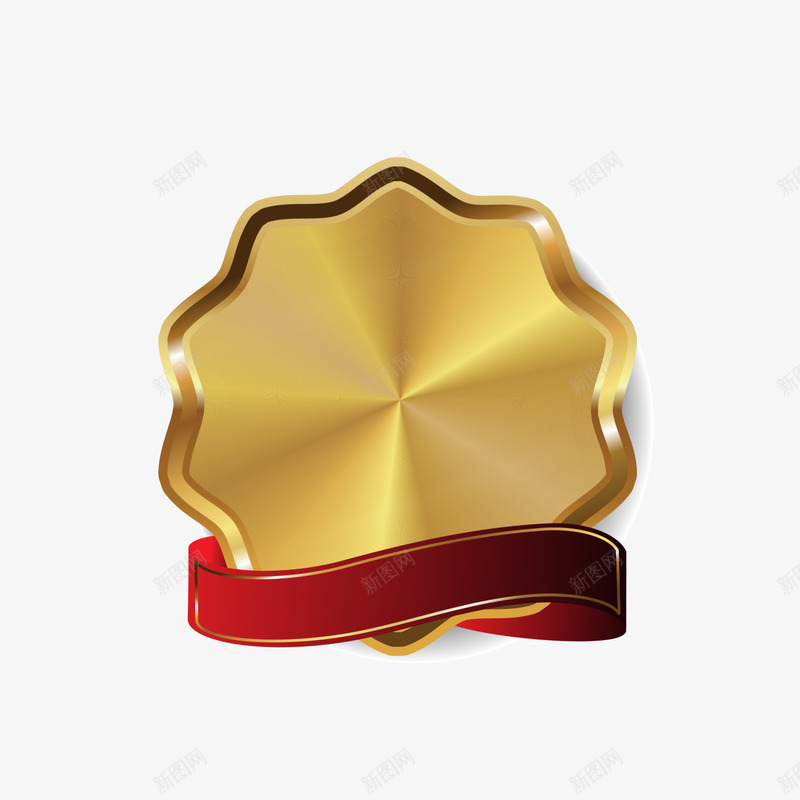 金色徽章标志png免抠素材_88icon https://88icon.com 丝带标签 大气徽章 装饰图案 金色标志