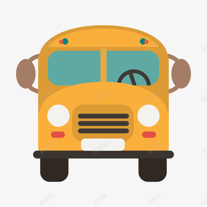 卡通扁平化校车正面矢量图ai免抠素材_88icon https://88icon.com 儿童生活节 卡通 天猫校园季 扁平化 校车 正面 矢量图