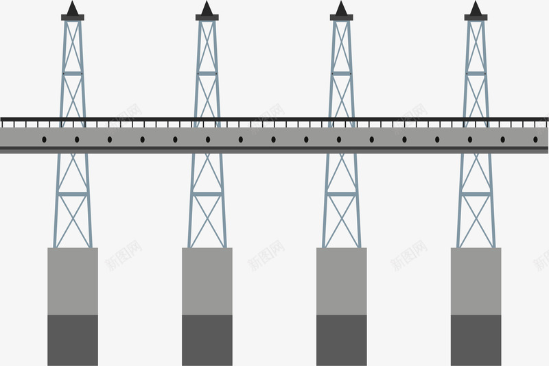 水面上的路道桥梁矢量图ai免抠素材_88icon https://88icon.com 大桥 桥梁 桥梁桩基 灰色 路道 道路桥梁 矢量图