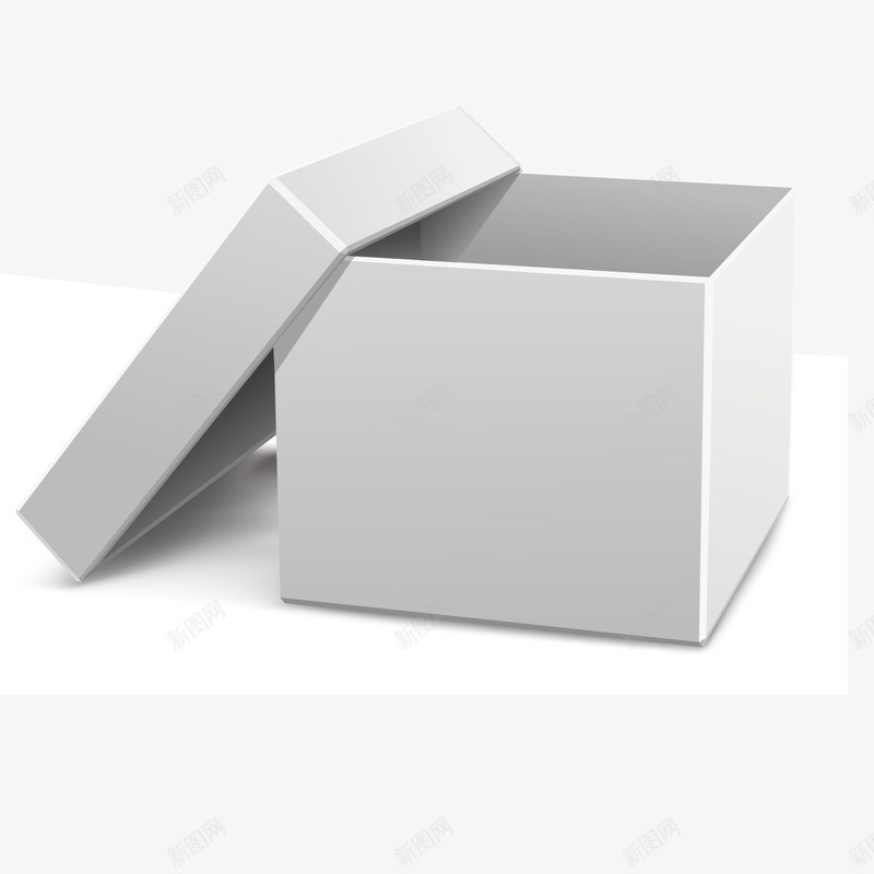 半开盒子矢量图ai免抠素材_88icon https://88icon.com 3D 内部 立体 纸盒子 矢量图