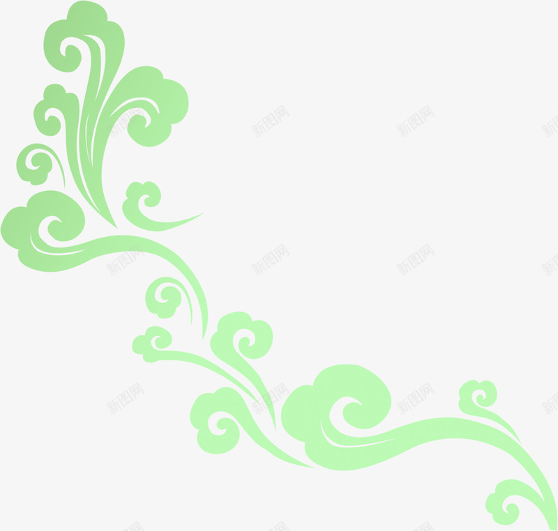 绿色大气花纹png免抠素材_88icon https://88icon.com 大气 绿色 花纹