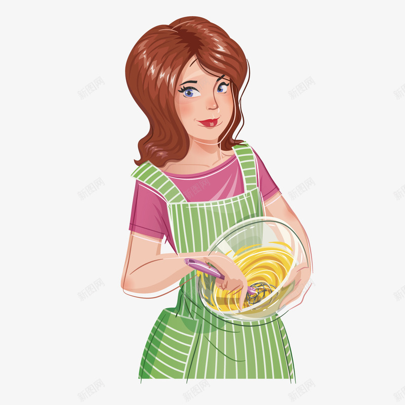 卡通做饭妈妈矢量图ai免抠素材_88icon https://88icon.com 做饭 卡通 卡通妈妈 矢量图