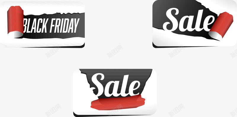 精美撕纸促销标签矢量图ai免抠素材_88icon https://88icon.com sale 促销 撕纸 标签 矢量图