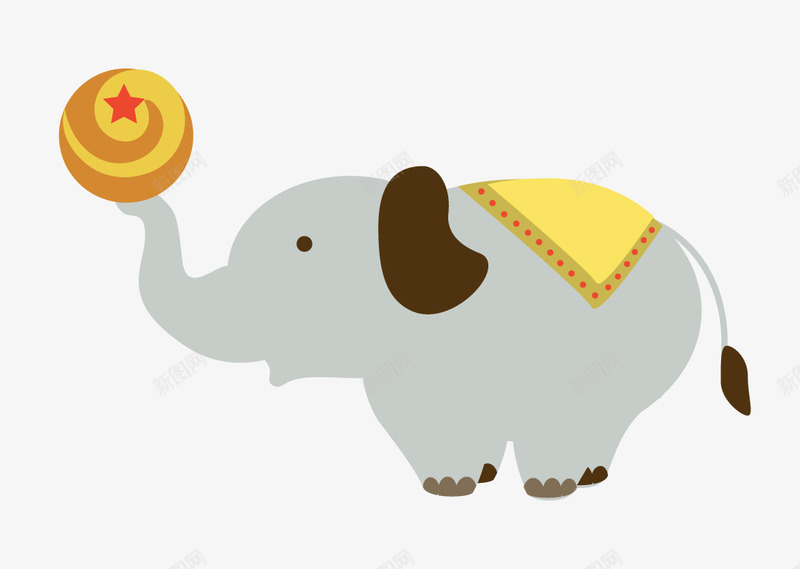 耍杂技大像png免抠素材_88icon https://88icon.com 免费素材 大象 杂技 球 马戏团
