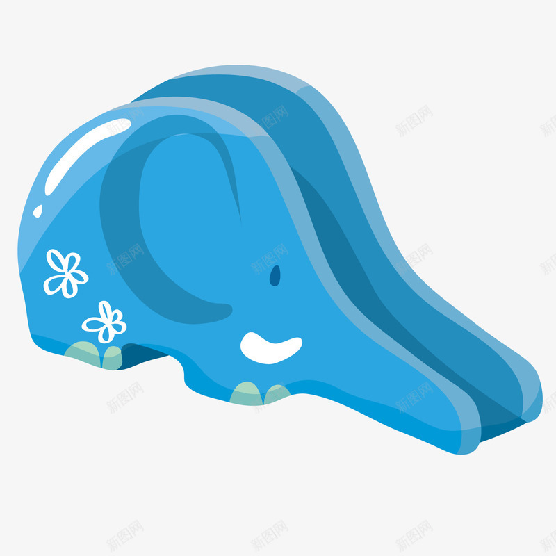 卡通大象滑滑梯矢量图ai免抠素材_88icon https://88icon.com 公园 卡通 可爱 大象 滑滑梯设计 蓝色 矢量图