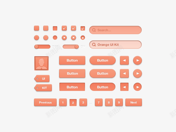 粉色系ui控件合集PSD源文件png免抠素材_88icon https://88icon.com ui控件设计 控件设计合集 粉色系控件