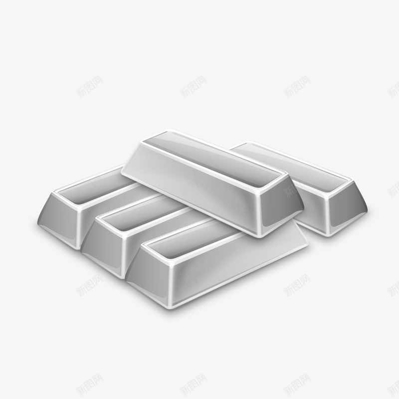 一堆银条png免抠素材_88icon https://88icon.com 3D 流通货币 立体 长条