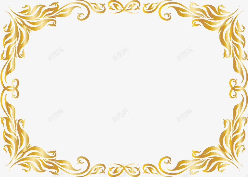 金色树藤框架png免抠素材_88icon https://88icon.com 免抠PNG 大气 树藤 框架 花边 边框纹理 金色