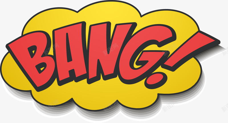 黄色卡通bangpng免抠素材_88icon https://88icon.com bang 云朵 卡通 漫画 童趣 简约 装饰图案 黄色