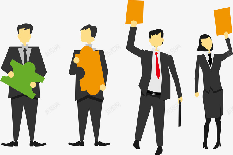 商务男人拼图矢量图ai免抠素材_88icon https://88icon.com 商务男人 拼图 橙色 灰色 矢量图