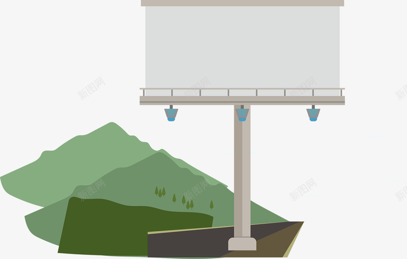 户外广告牌矢量图ai免抠素材_88icon https://88icon.com 广告牌 清新 简约 矢量图