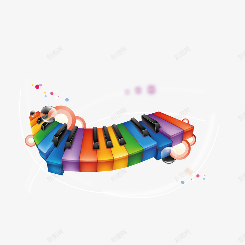 卡通彩色钢琴矢量图ai免抠素材_88icon https://88icon.com 卡通钢琴 矢量钢琴 钢琴 矢量图