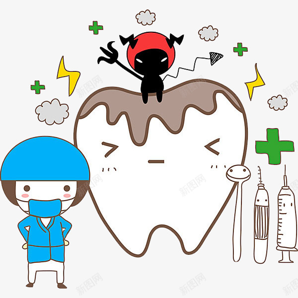 爱护牙齿png免抠素材_88icon https://88icon.com 医生 十字 卡通 手绘 打针 牙齿 简笔 蛀虫