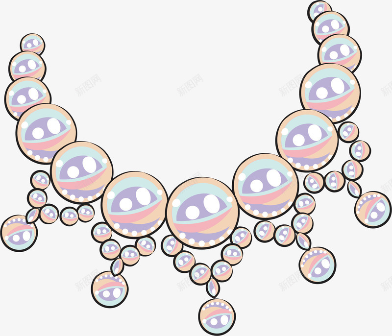 白色珍珠项链矢量图ai免抠素材_88icon https://88icon.com 卡通 挂坠 珍珠项链 白色项链 项链 矢量图