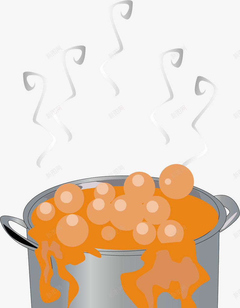 浓汤铁锅矢量图ai免抠素材_88icon https://88icon.com 卡通铁锅 厨房铁锅 大铁锅 浓汤 铁锅 锅具 矢量图