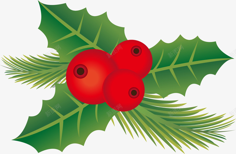 唯美圣诞节装饰png免抠素材_88icon https://88icon.com 唯美装饰 圣诞节装饰 水彩 红色铃铛 绿色叶子 绿色松叶