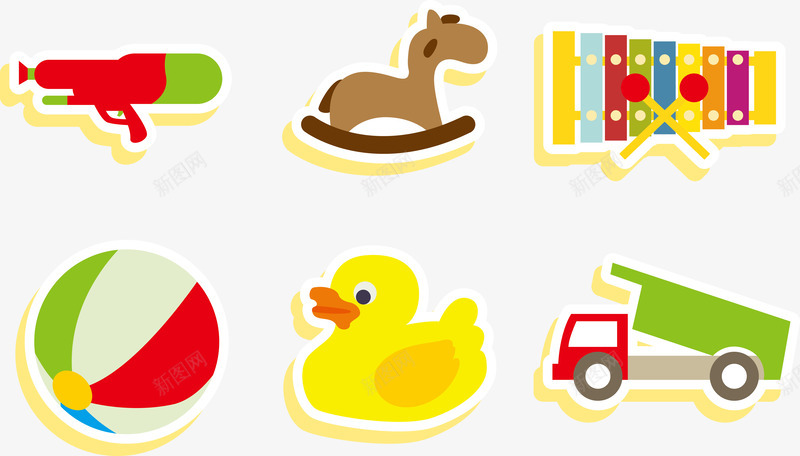 可爱儿童玩具矢量图eps免抠素材_88icon https://88icon.com 可爱 快乐 玩具 童趣 矢量图