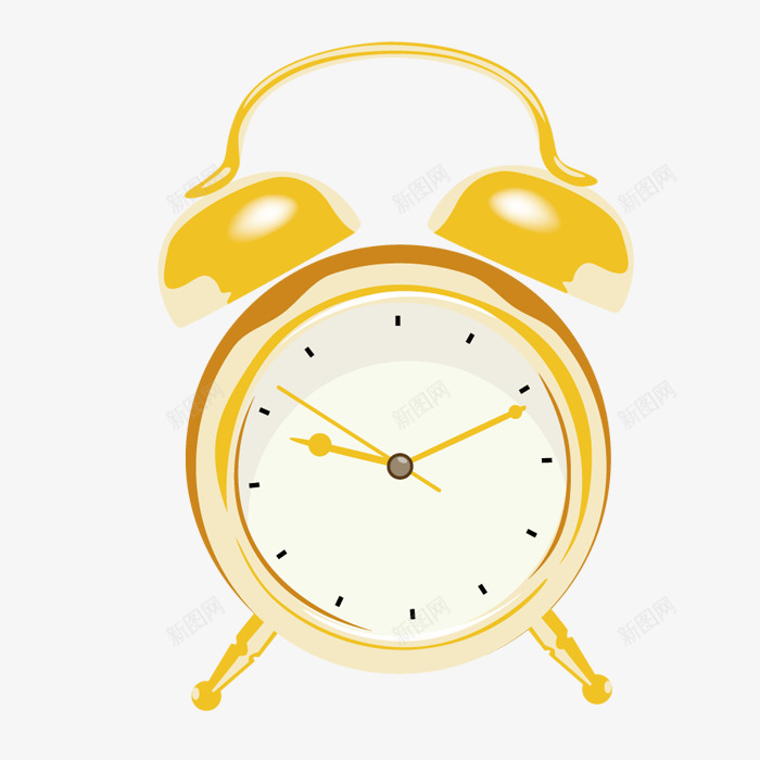 淡黄色闹钟png免抠素材_88icon https://88icon.com 卡通 淡黄色 装饰 闹钟