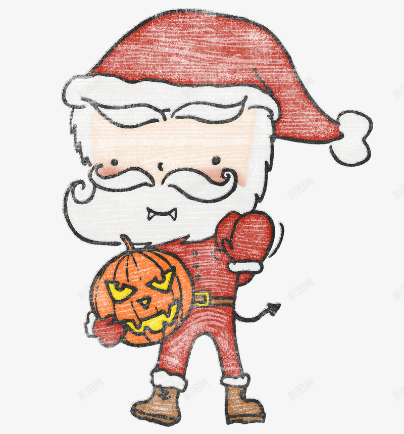 南瓜圣诞老爷爷png免抠素材_88icon https://88icon.com 万圣节南瓜 卡通老爷爷 圣诞老爷爷 红衣服