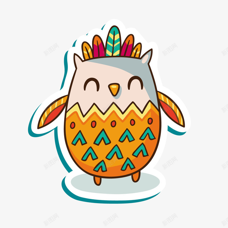 彩色手绘弯曲猫头鹰元素矢量图ai免抠素材_88icon https://88icon.com 三角形 几何 创意 动物 卡通插画 圆弧 弯曲 彩色 手绘 羽毛 矢量图