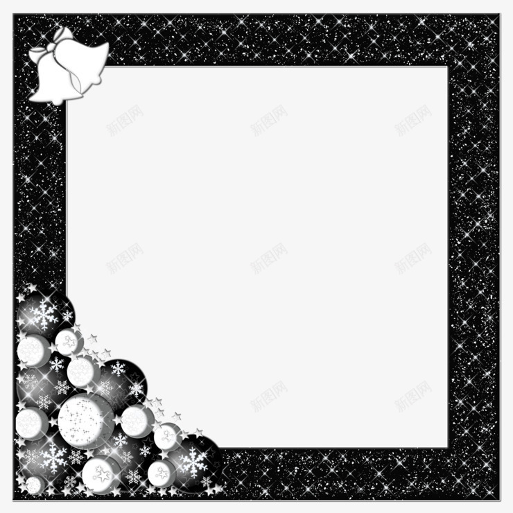铃铛装饰黑色边框png免抠素材_88icon https://88icon.com 相册 相框 装饰边框 边框 铃铛 黑色边框