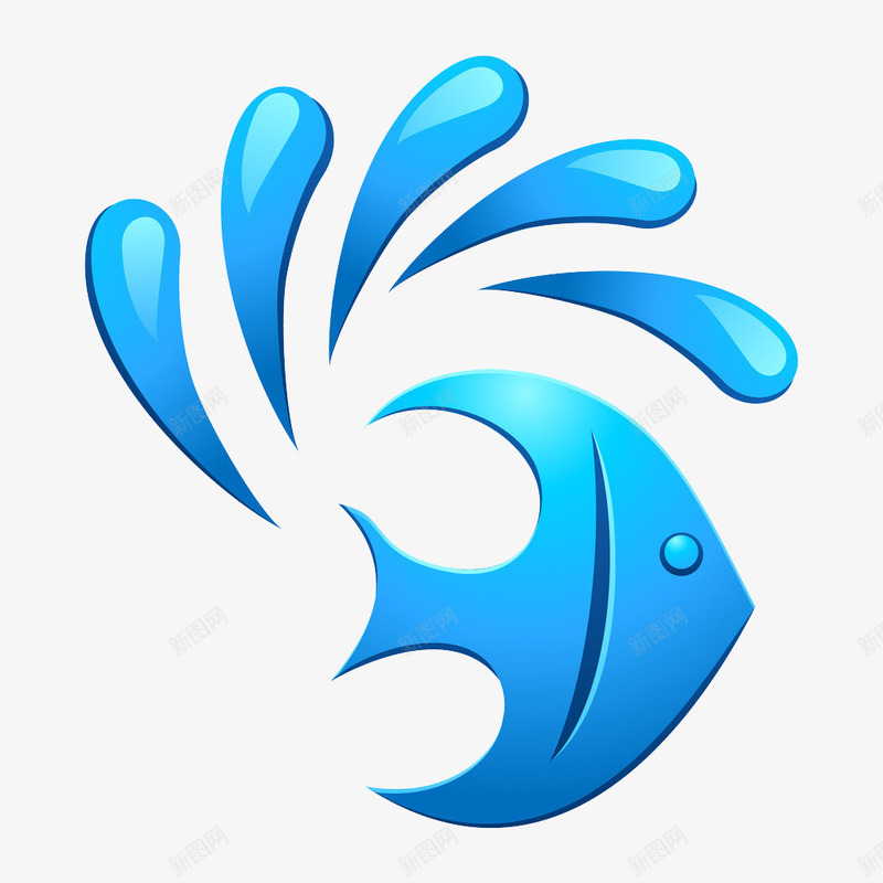 徜徉的鱼png免抠素材_88icon https://88icon.com 标志 游鱼 生态圈 蓝色
