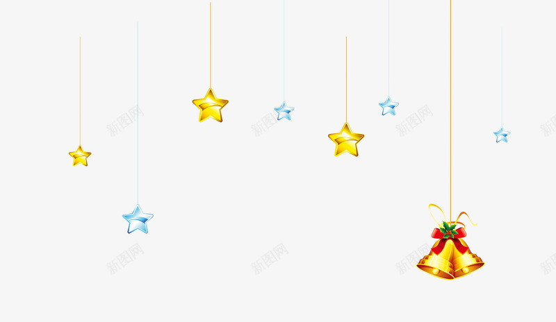 星星铃铛吊坠png免抠素材_88icon https://88icon.com 吊坠 星星 铃铛