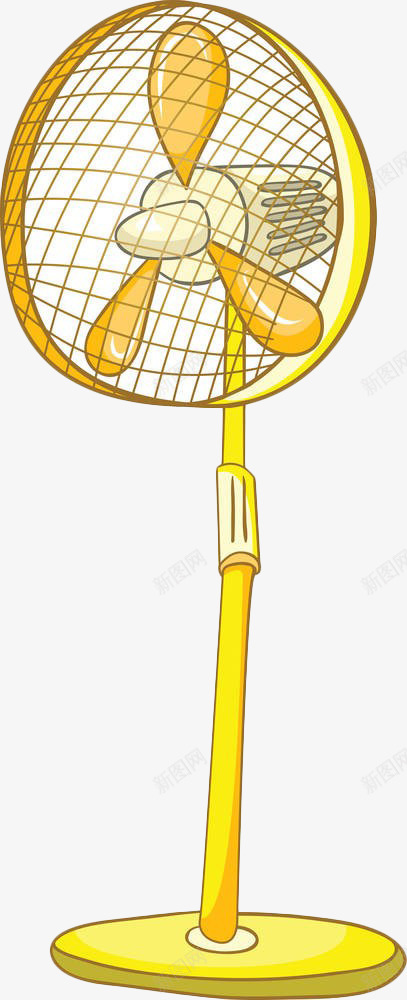 手绘黄色风扇png免抠素材_88icon https://88icon.com 家电 扇叶 手绘 电器 空调风 风扇 黄色
