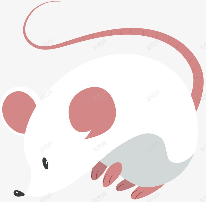 可爱的小白鼠矢量图ai免抠素材_88icon https://88icon.com 可爱 大耳朵 小白鼠 粉色 长尾巴 矢量图