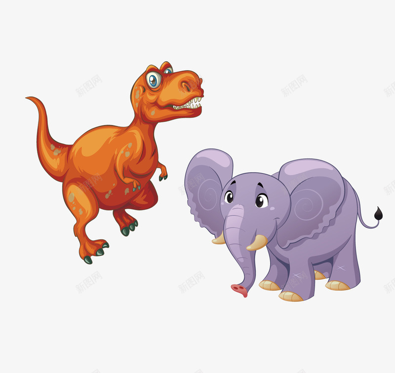 朱红色的霸王龙的大象矢量图ai免抠素材_88icon https://88icon.com 卡通 大象 矢量霸王龙 霸王龙 矢量图