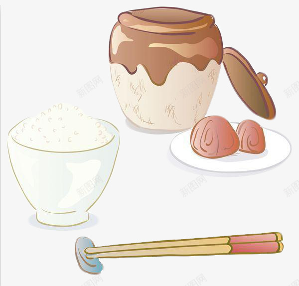美食手绘png免抠素材_88icon https://88icon.com 中国风 筷子手绘 米饭 美食 装饰 食品 餐饮
