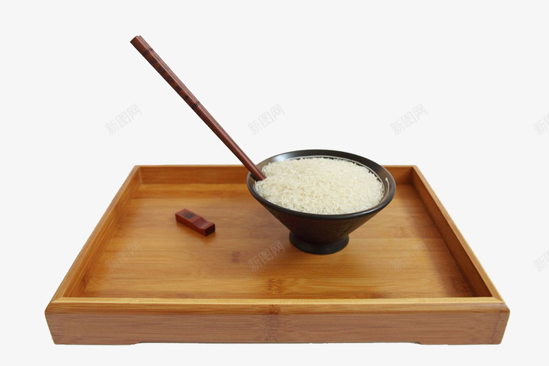 托盘米饭png免抠素材_88icon https://88icon.com 大米 托盘 碗装 筷子 饭碗