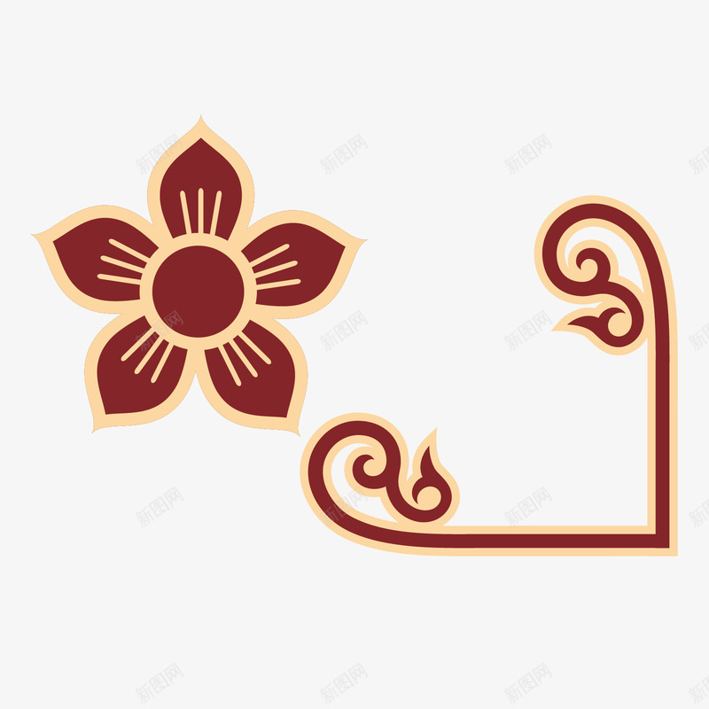 复古家居边角花装饰矢量图ai免抠素材_88icon https://88icon.com 复古家居边角花装饰 深咖色 边角花纹 边角装饰 矢量图