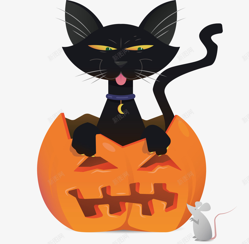 恐怖南瓜黑猫矢量图ai免抠素材_88icon https://88icon.com 万圣节黑猫 南瓜 南瓜怪 恐怖黑猫 矢量png 黑猫 矢量图