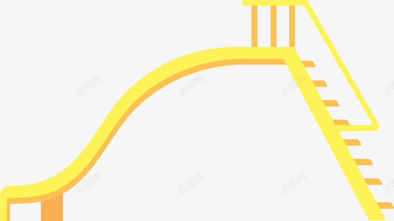 黄色扁平滑滑梯设施png免抠素材_88icon https://88icon.com 6月1号 儿童节 六一节 游乐设施 玩耍 童趣 黄色滑滑梯