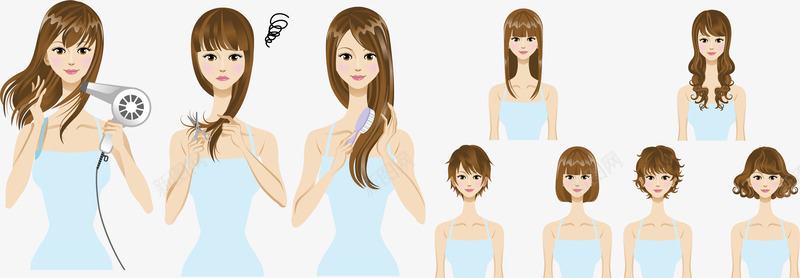 美发人物png免抠素材_88icon https://88icon.com 吹发美女美发人物