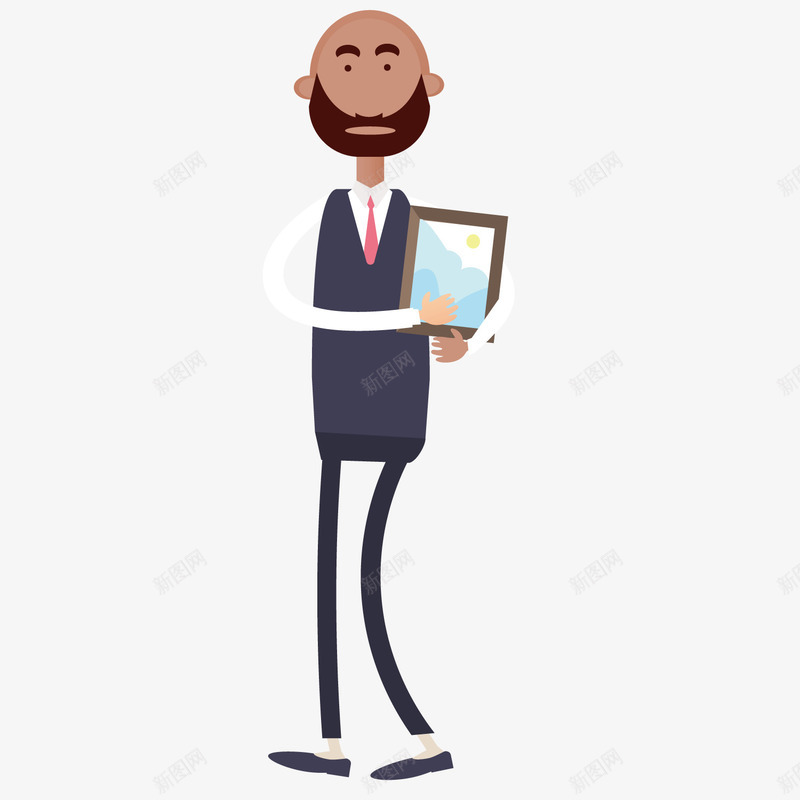 拿着相册的老板矢量图ai免抠素材_88icon https://88icon.com 卡通 相册 老板 矢量图