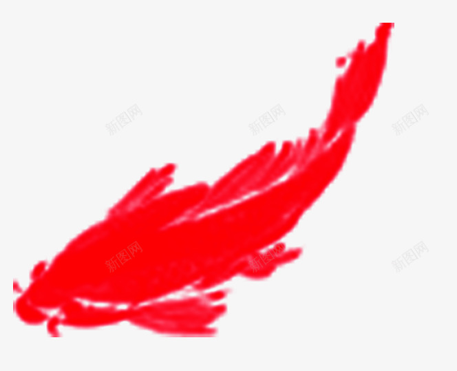 红色鲤鱼psd免抠素材_88icon https://88icon.com 中国 画 红 鲤鱼