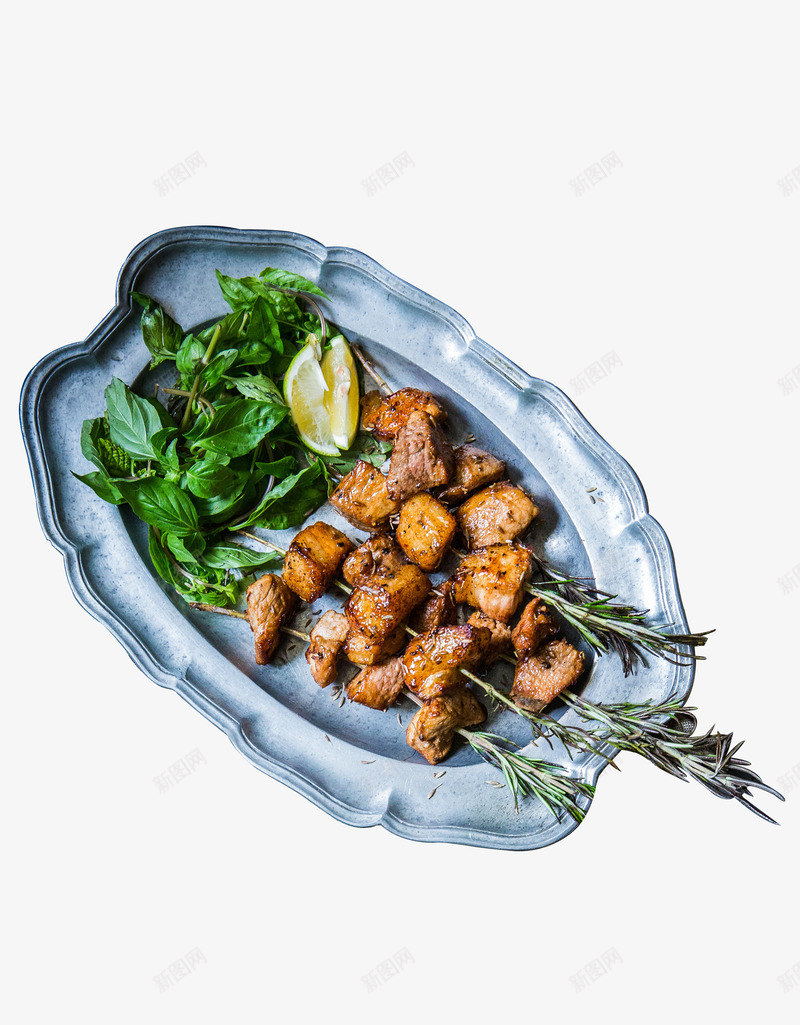 薄荷叶鸡肉块psd免抠素材_88icon https://88icon.com 小吃 烧烤 营养