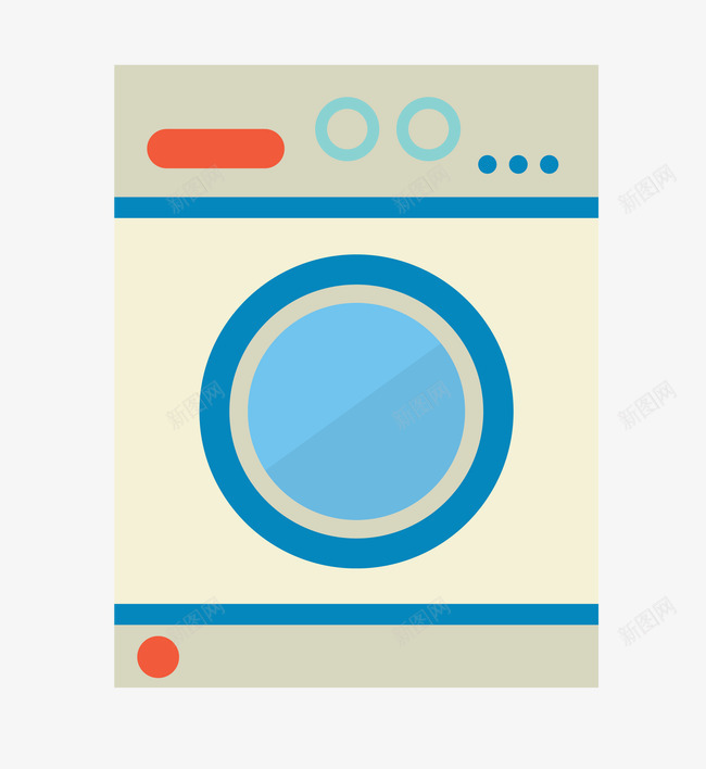 滚筒洗衣机矢量图ai免抠素材_88icon https://88icon.com 家电 滚筒洗衣机 矢量图