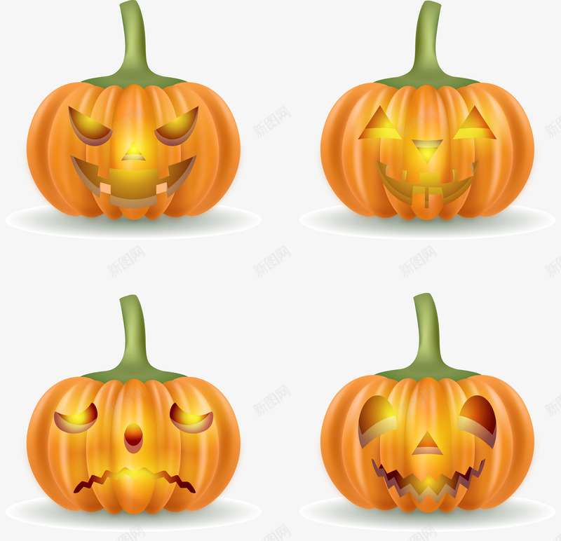万圣节恐怖南瓜矢量图ai免抠素材_88icon https://88icon.com 万圣节 南瓜 恐怖 矢量图