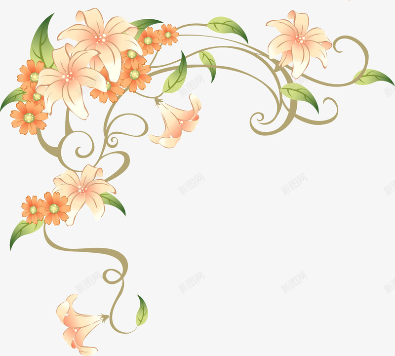 漂亮的花形图案png免抠素材_88icon https://88icon.com 图案素材 粉色花 边角素材